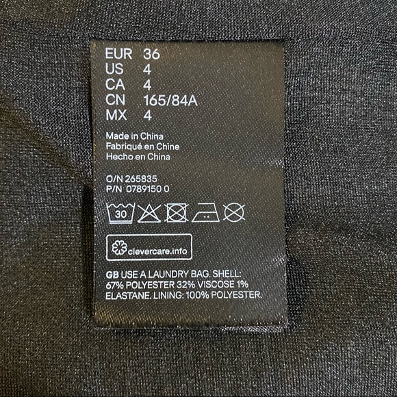 H&M 3/4 Sleeve Sheath Plaid Dress with Gold Buttons Size 4 - Picture 6 of 6